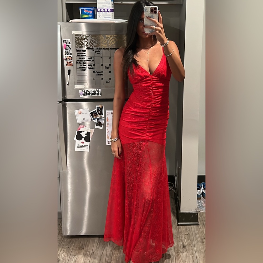LOVERS + FRIENDS Sierra Gown in Strawberry Red Dress ๐๐ - Picture 4 of 4